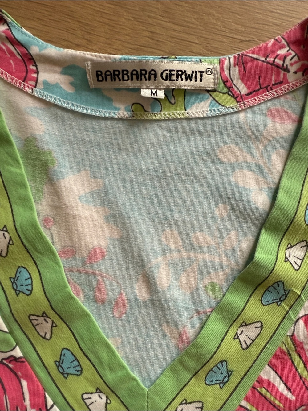Barbara Gerwit Sea-Print V-Neck Shift Dress - Picture 2 of 8